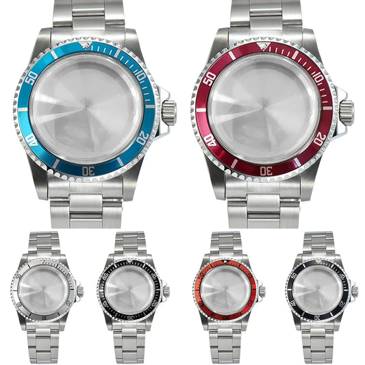 120 Click Vintage Steel Watch Case Strap 39.5mm Acrylic Glass for NH34 NH35 NH36