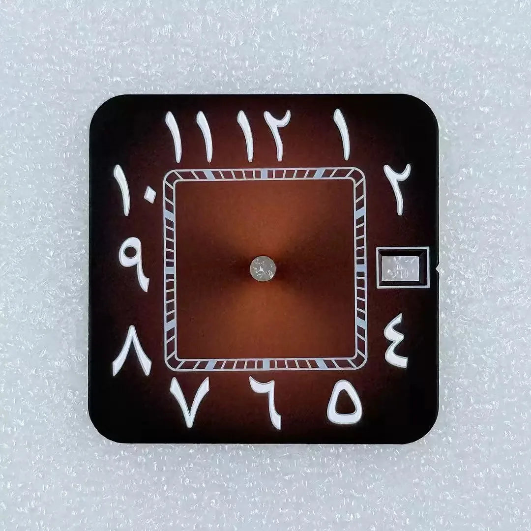 27mm Square Middle East Single Calendar Watch Dial For NH35 NH36 Movement