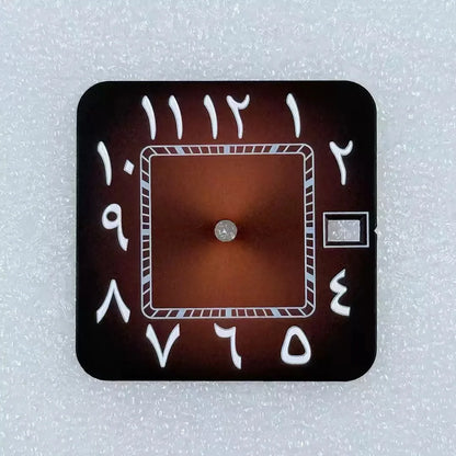 27mm Square Middle East Single Calendar Watch Dial For NH35 NH36 Movement