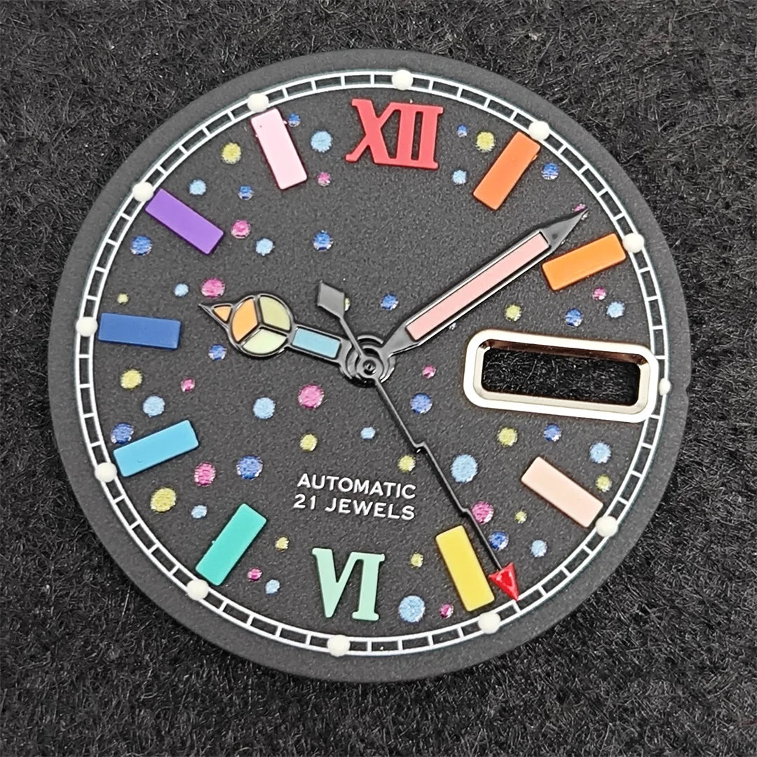 28.5MM Color Diving Luminous Watch Dial with Hands Set for NH35 NH36 Movement