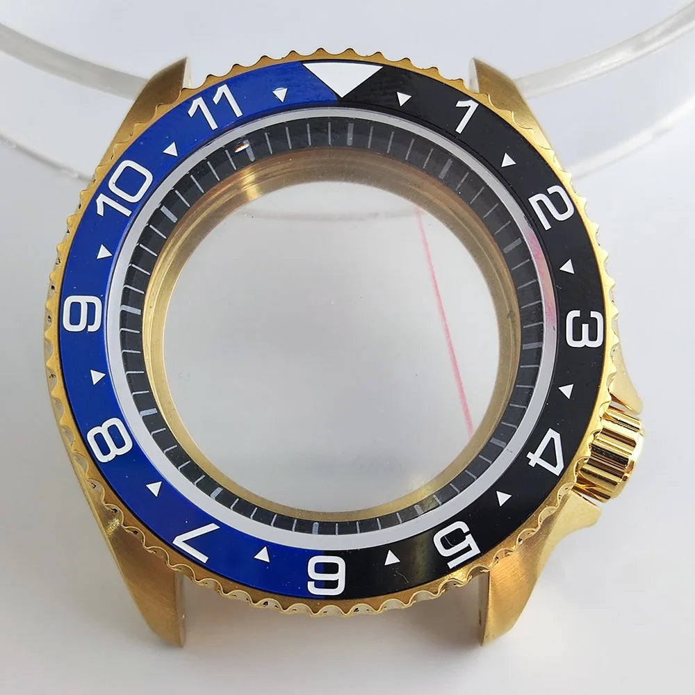 Plane Sapphire Glass Ceramic Bezel Stainless Steel Watch Case Fit NH 35 NH36 Movement High End Waterproof Watch Case