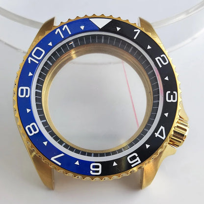 Plane Sapphire Glass Ceramic Bezel Stainless Steel Watch Case Fit NH 35 NH36 Movement High End Waterproof Watch Case