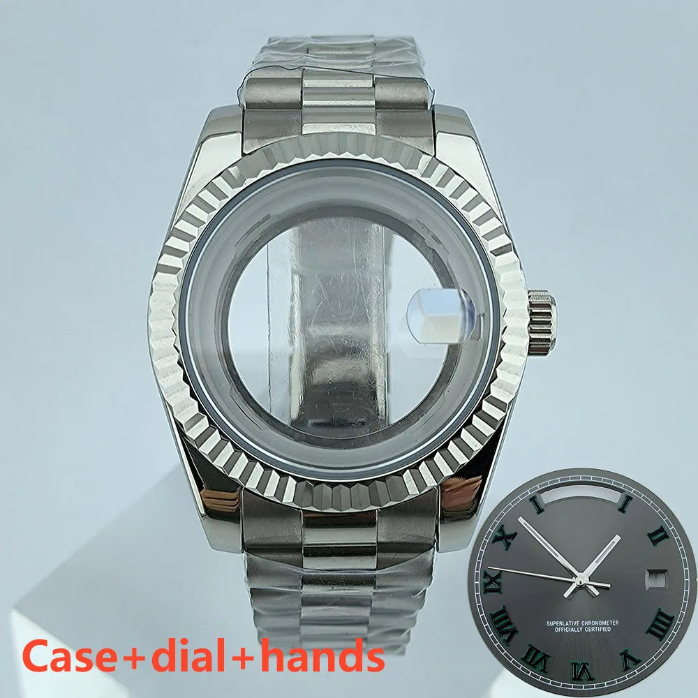 39mm Stainless Steel Watch Case Sapphire Glass suitable for Miyota 8285 Movement