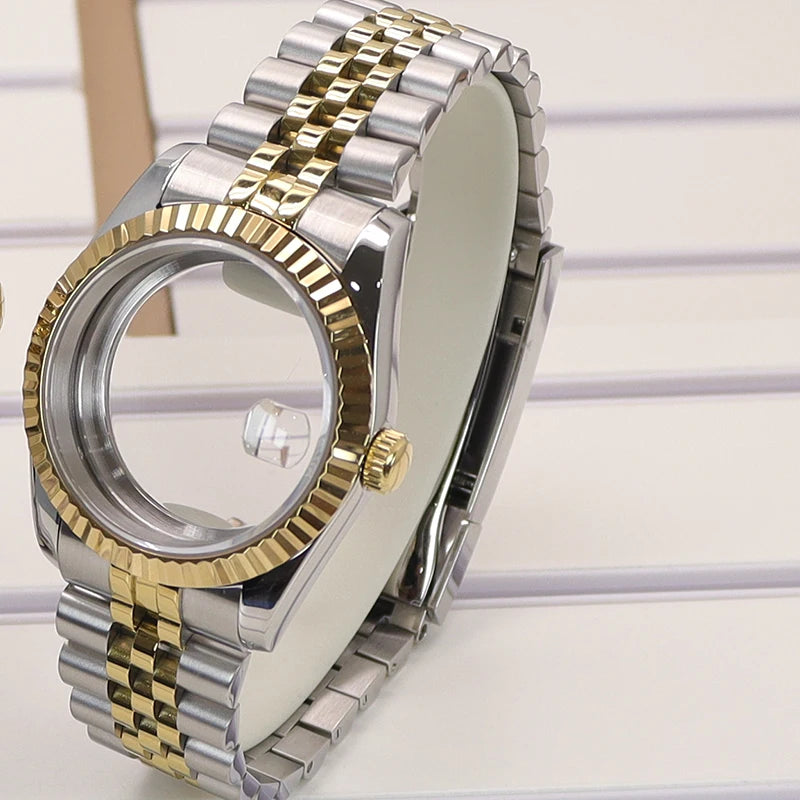 36/39mm Fluted Watch Case Sapphire Glass For NH35 NH36 NH34 4R36 Miyota 8215