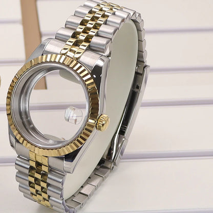 36/39mm Fluted Watch Case Sapphire Glass For NH35 NH36 NH34 4R36 Miyota 8215