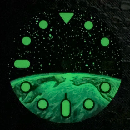 28.5mm S Logo SKX Minute Number Watch Dial Green Luminous Fit NH35/NH36/7S/4R