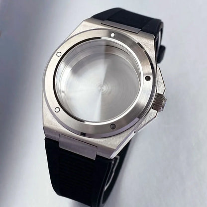 40mm Sapphire Diving Watch Case Fit NH35 NH36 NH34 Mens Bracelet Rubber Band