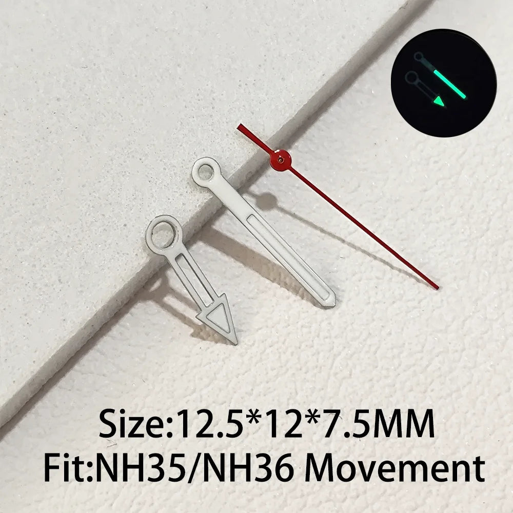 Watch Hands for NH35 NH36 Series Movement C3 Luminous Men's Watches Pointers