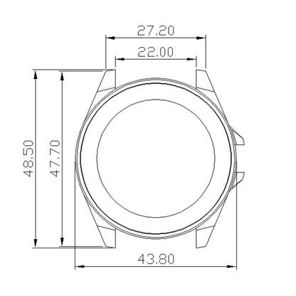 Diving Case 43mm Watch Case Sapphire Glass For Mod Samurai NH35 NH36 NH38 NH34