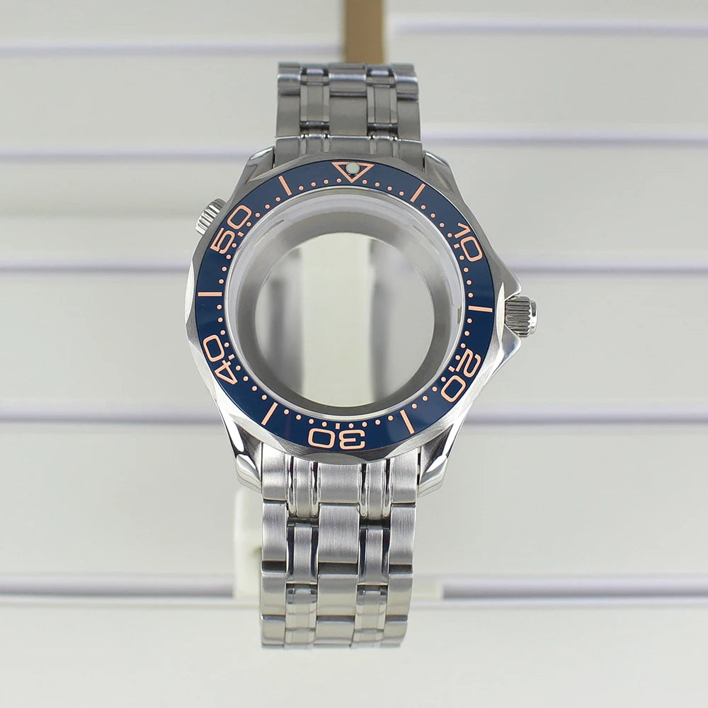 41mm Watch Case Strap Waterproof for Seamaster NH34 NH35 NH36 fit 30.5mm Dial