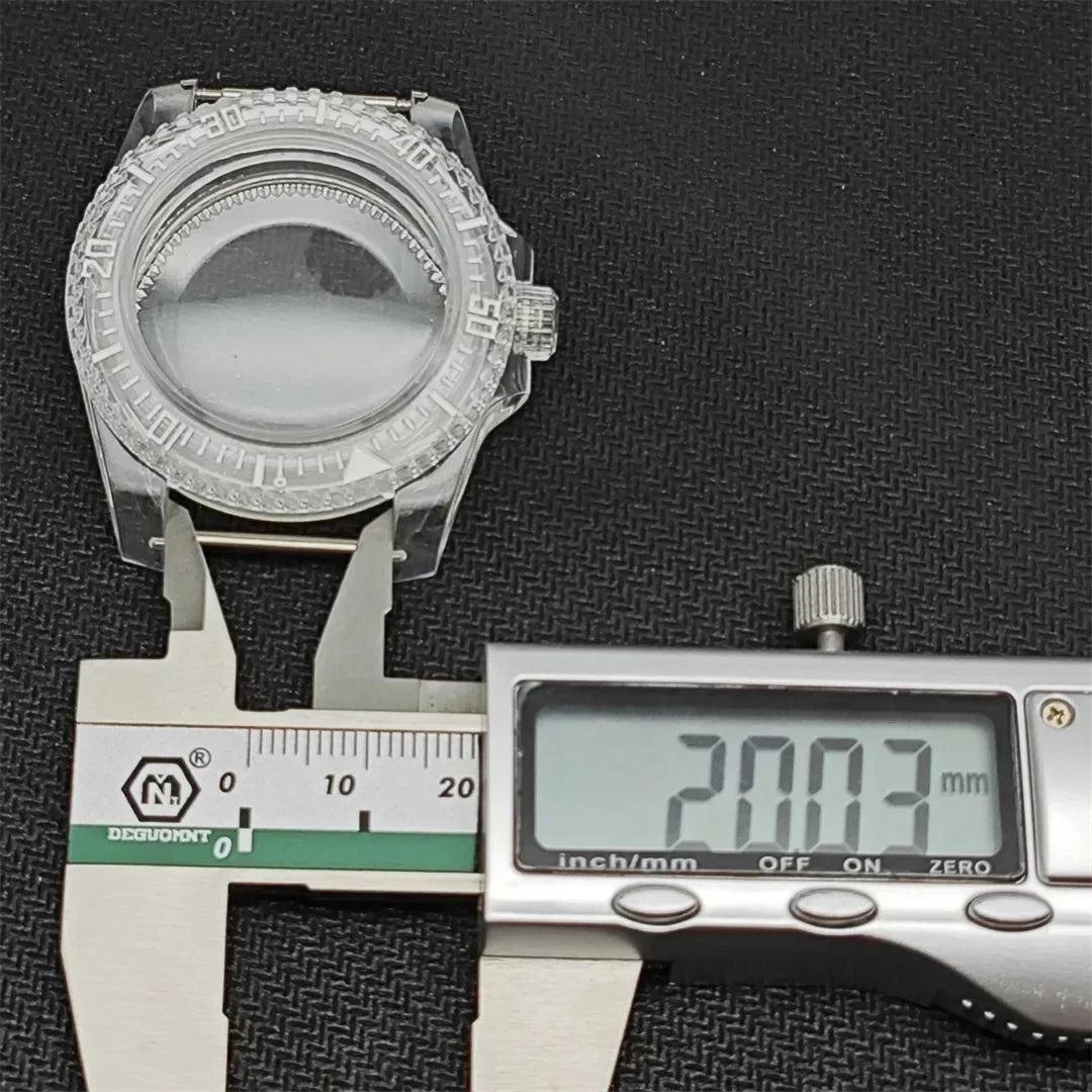 42mm Transparent Watch Case for NH35/NH36/4R/7S with Luminous Rotatable Bezel