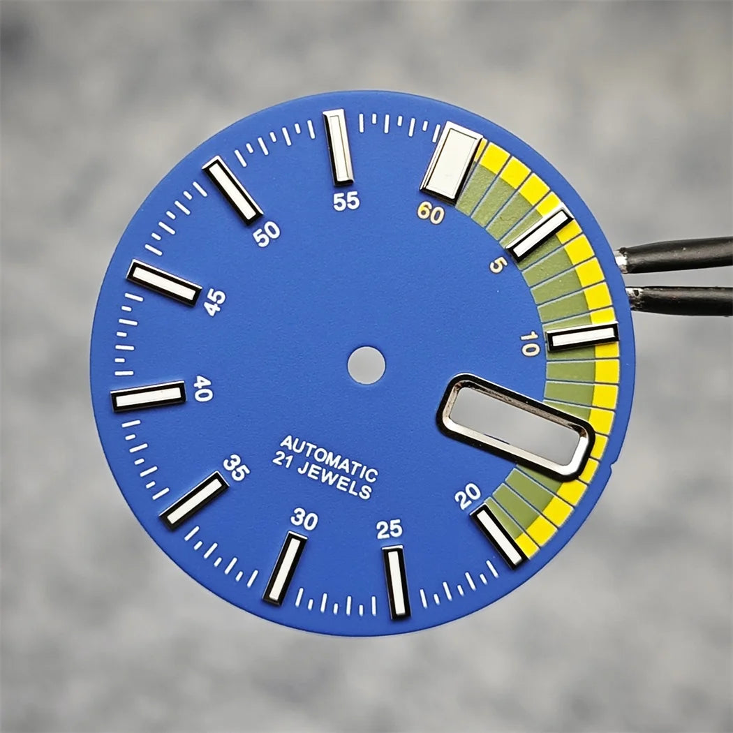 28.5mm Watch Dial Green Luminous Modified Diving Dial for NH35/4R35 Movement