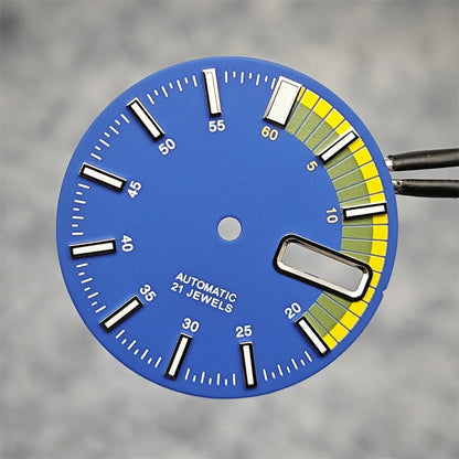 28.5mm Watch Dial Green Luminous Modified Diving Dial for NH35/4R35 Movement