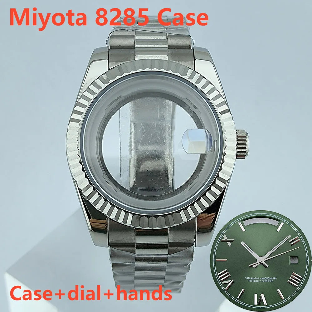 39mm Stainless Steel Watch Case Sapphire Glass suitable for Miyota 8285 Movement
