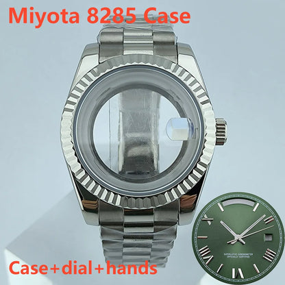 39mm Stainless Steel Watch Case Sapphire Glass suitable for Miyota 8285 Movement