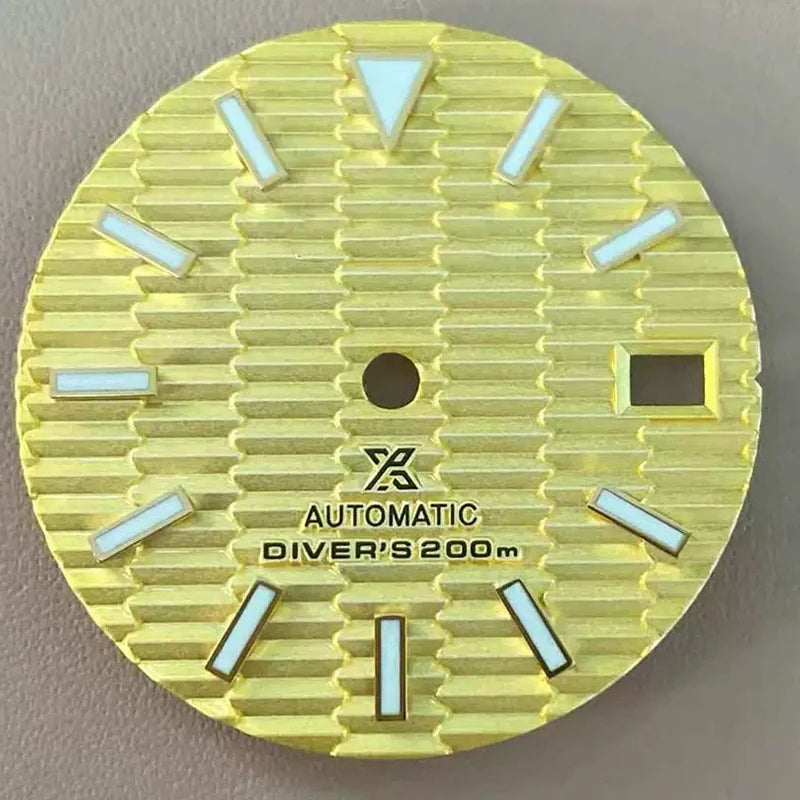 28.5mm NH35 Dial S Logo Dial 3D Ripples Watch Dial For NH35/NH36 Vertical Lines