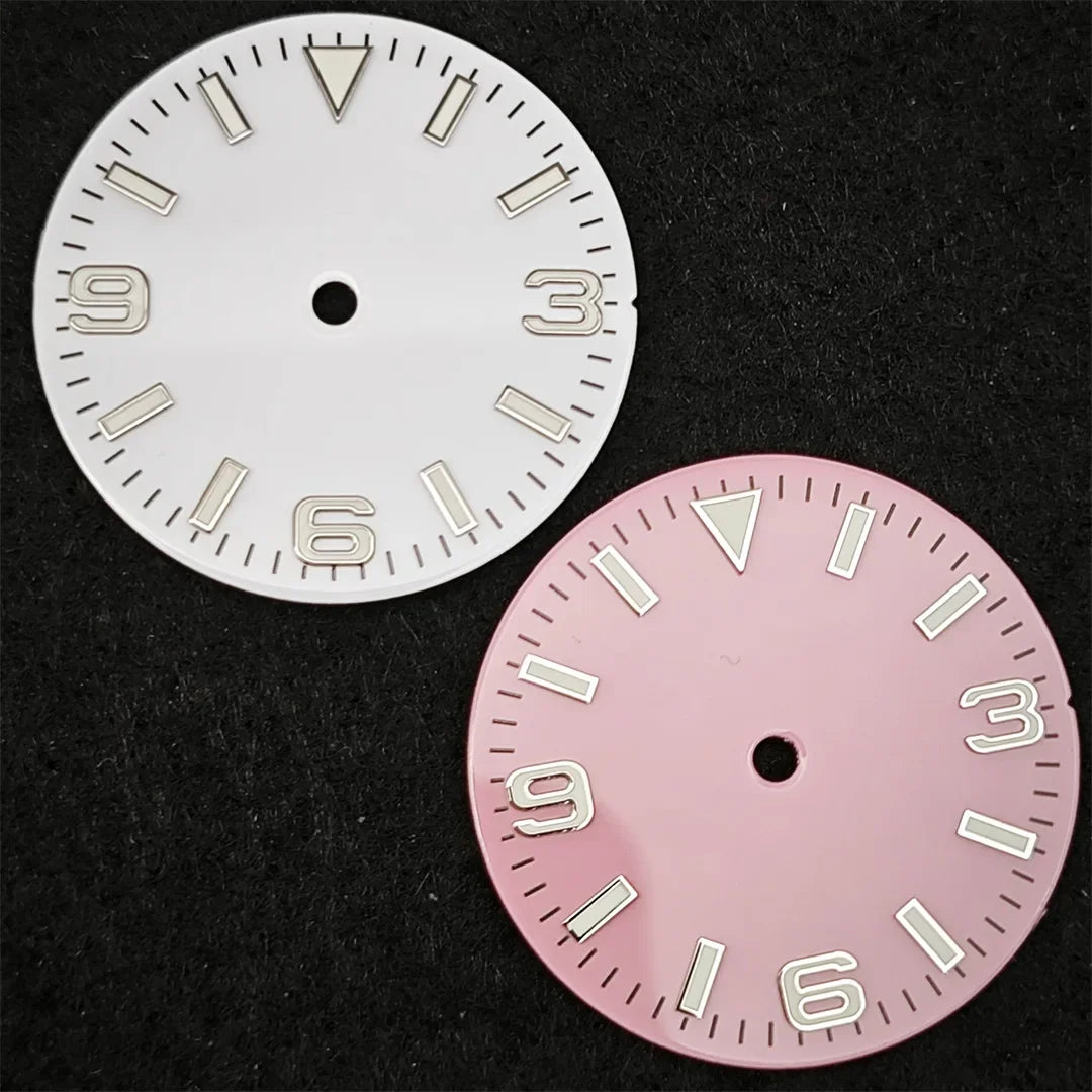 Modified 28.5mm Watch Dial 369 Nail with Green Luminous for NH35/ NH36/ 4R/ 7S