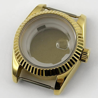 31MM Ladies Round Polished Fluted Bezel Sapphire Crystal Watch Case for NH05/06