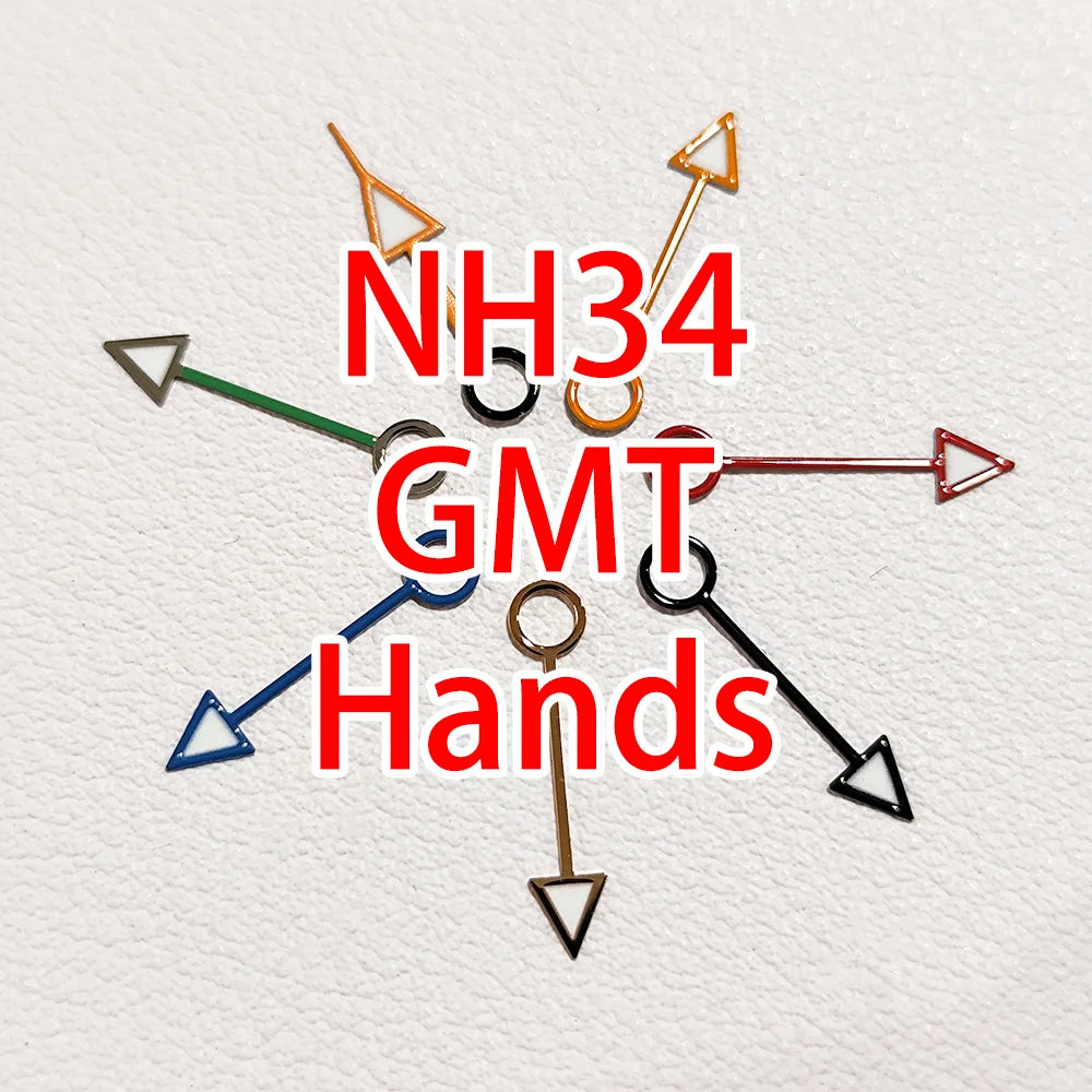 Modified GMT Multicolor Trim Watch Hands for NH34 Movement GMT Luminous