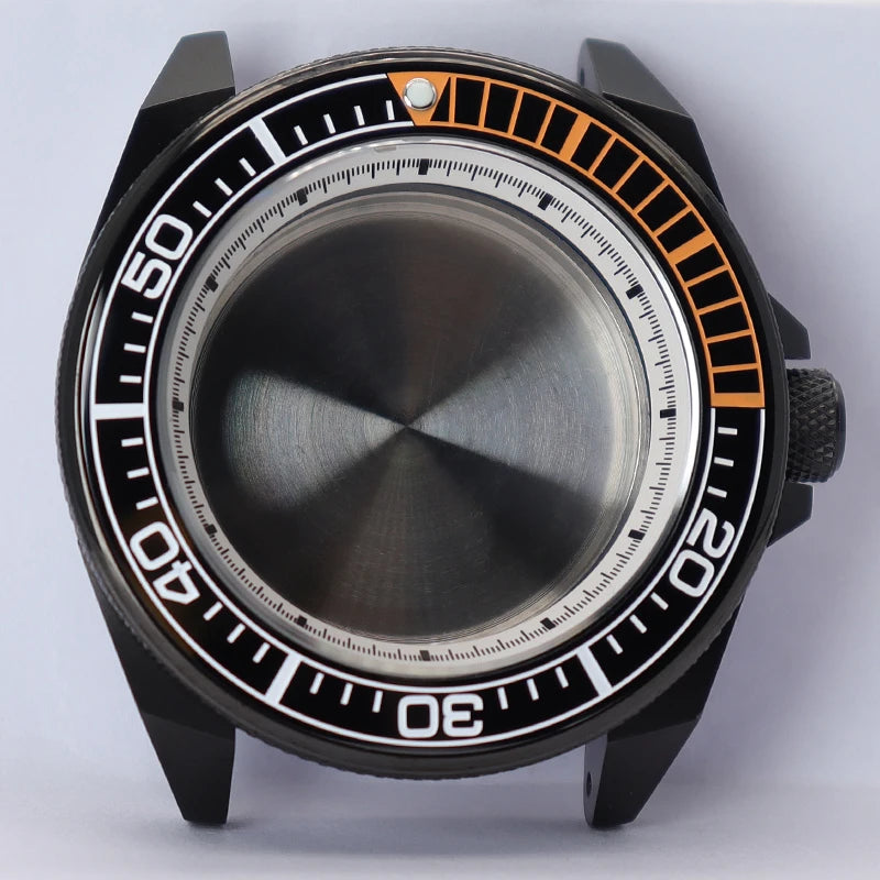 43.8mm Modified Samurai Diving Watch Case Sapphire Glass For NH35 NH36 NH38 4R36