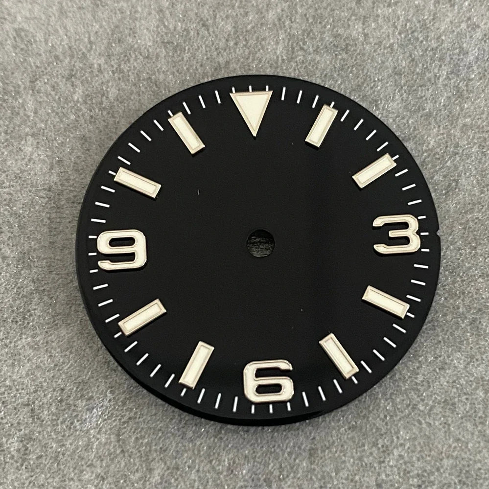 Modified 28.5mm Watch Dial 369 Nail with Green Luminous for NH35/ NH36/ 4R/ 7S