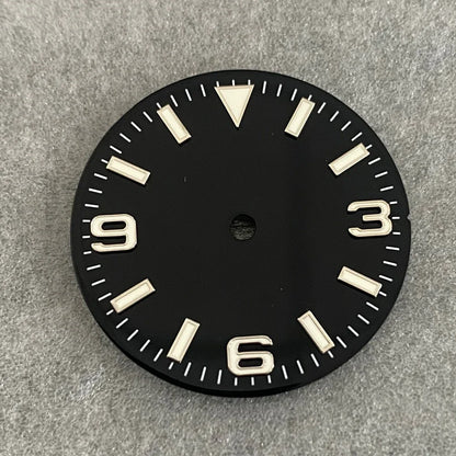 Modified 28.5mm Watch Dial 369 Nail with Green Luminous for NH35/ NH36/ 4R/ 7S