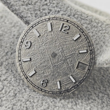 28.5MM Watch Dial Meteorite Pattern with Digital Scale Blue Luminous for NH35/36