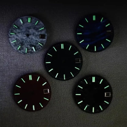 28.5mm Watch Dial Green Luminous Snowflake Dial for SKX007 NH35/NH36/4R/7S