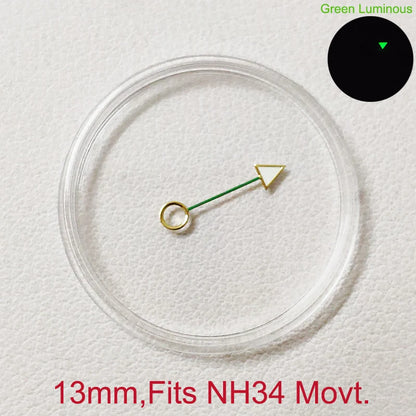 GMT Watch Hands Fit For NH34 NH35 NH36 Movement C3 Green Luminous Watches Parts