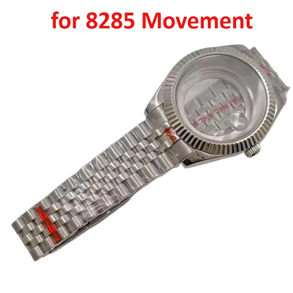 40mm Cyclops Lens Stainless Steel Watch Case & Band Set Fit for 8285 Movement