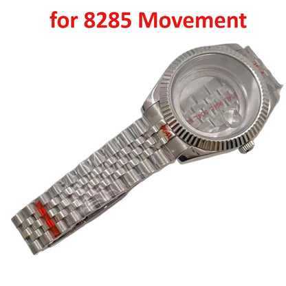 40mm Cyclops Lens Stainless Steel Watch Case & Band Set Fit for 8285 Movement