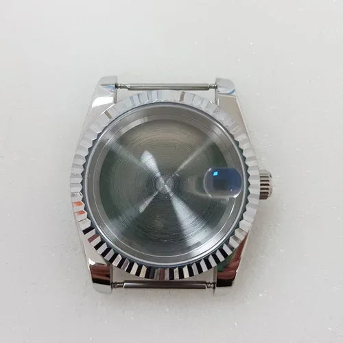 36mm Toothed Ring Stainless Steel Watch Case Sapphire Glass for NH35/NH36/4R