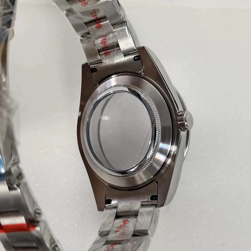 41mm Silver Watch Case+Oyster Strap+Dial+Hands 28.5mm Dial Waterproof Fit 8285