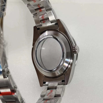 41mm Silver Watch Case+Oyster Strap+Dial+Hands 28.5mm Dial Waterproof Fit 8285