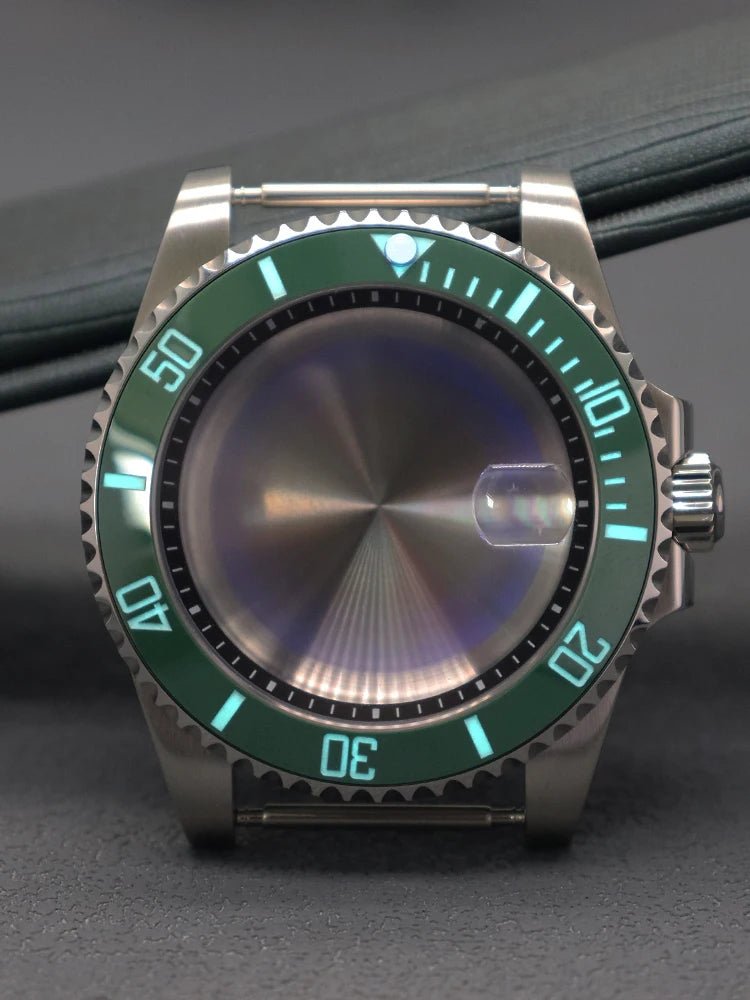 Diver 40mm Watch Case Sapphire For Nh34 Nh35 Nh36 Luminous SUB Ceramic Bezel