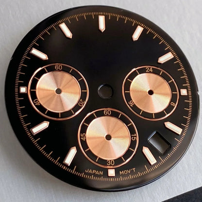 39mm Steel Case+Dial+movt+band with Sapphire Glass Set for VK63 VK64 Movement
