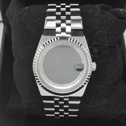 39.5mm Land-Dwellwe Steel Watch Case+Strap Sapphire Glass 33.8mm Dial Fit NH35