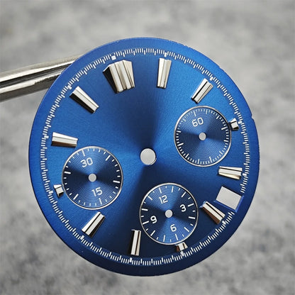 29.5mm Multicolor Watch Dial with Blue Luminous for VK63 Quartz Hand Movement
