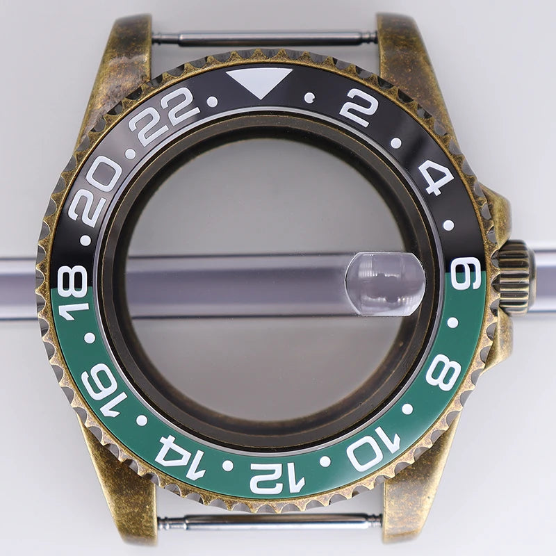 40mm Bronze SUB Watch Case Bezel For NH35/36 GMT NH34/38 4R36 Sapphire Crystal