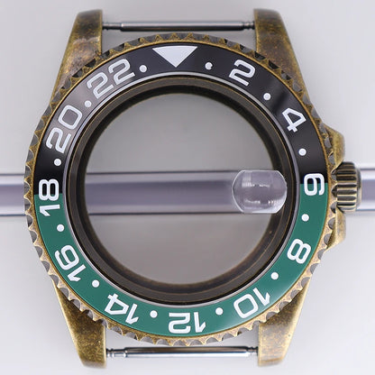 40mm Bronze SUB Watch Case Bezel For NH35/36 GMT NH34/38 4R36 Sapphire Crystal