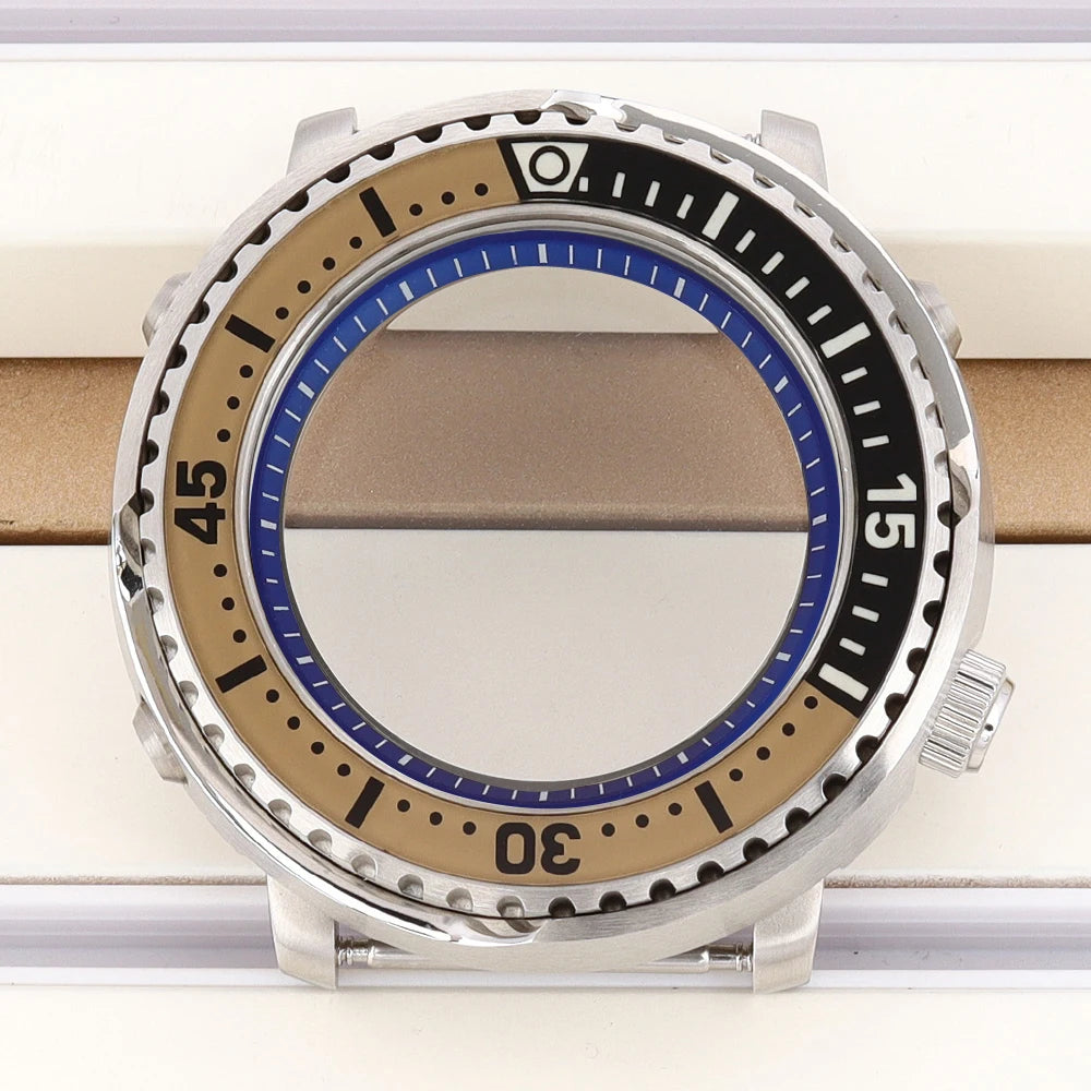 43mm Watch Case For NH34 NH35 NH36 NH38 Tuna Sapphire Crystal Luminous Bezel