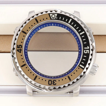 43mm Watch Case For NH34 NH35 NH36 NH38 Tuna Sapphire Crystal Luminous Bezel