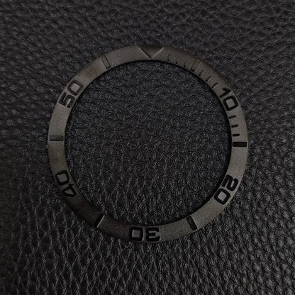 38x31.5mm flat black matte ceramic bezel with insert rings for watch case replacement accessories by Metallic.