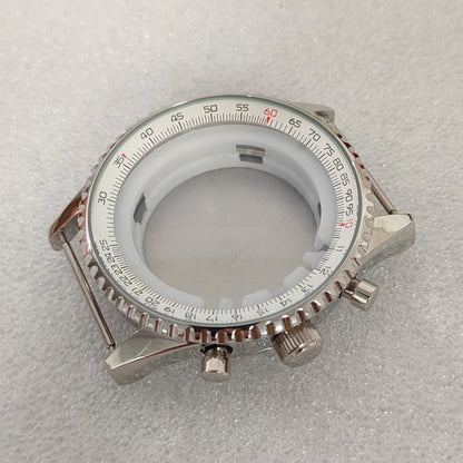 46.5mm Large Steel Watch Case Strap Set with Mineral Glass and Hands for VK63