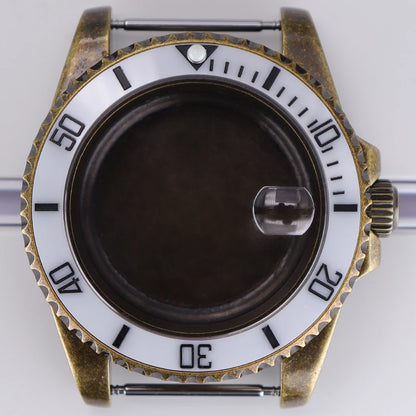 Bronze 40mm Watch Case Ceramic Bezel For SUB NH35/36/34/38/70 Sapphire Glass