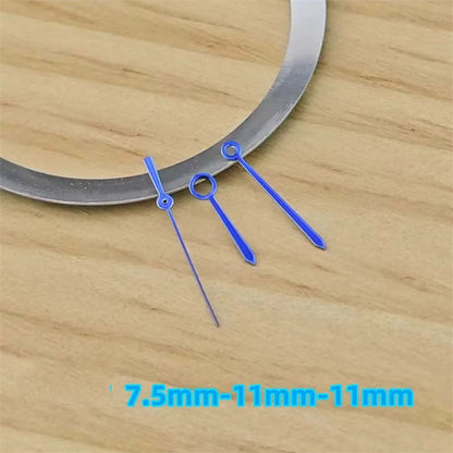 Modified Watch Hands Black/Silver/Blue Green Luminous for NH35/NH36 Movement