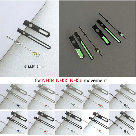 Green Luminous Set for NH34 NH35 NH36  Part 3Pins Hands Mechanical Watches