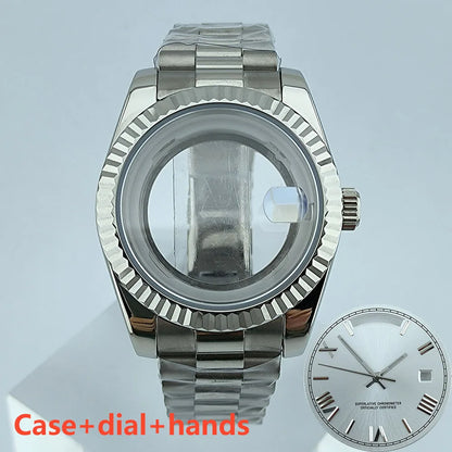 39mm Stainless Steel Watch Case Sapphire Glass suitable for Miyota 8285 Movement