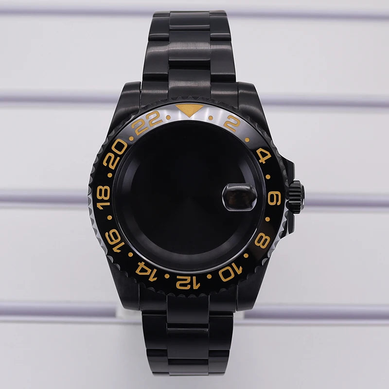 40mm Watch Case PVD Strap Sapphire For NH35 NH36 NH34 ETA 2824 8215 GMT SUB