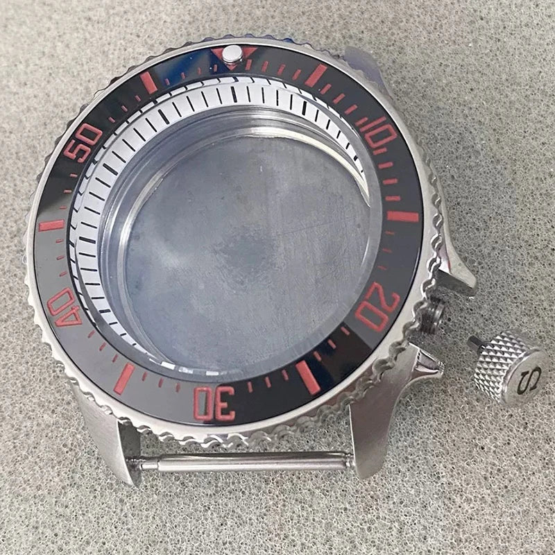 316L Steel 41.5mm 3.8 SKX007 SUB GMT 1-11 Bezel+Ring Watch Case Fit NH35/NH36